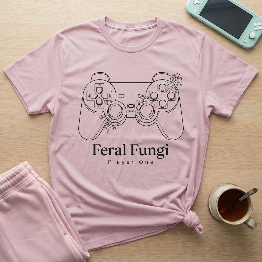 Feral Fungi Gaming Club T-Shirt - Feral Fungi Gaming Club_light_pink