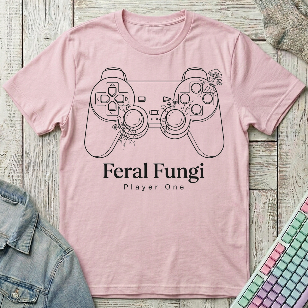 Feral Fungi Gaming Club T-Shirt - Feral Fungi Gaming Club_light_pink