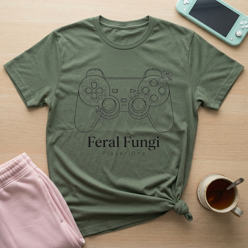 Feral Fungi Gaming Club T-Shirt - Feral Fungi Gaming Club_military_green