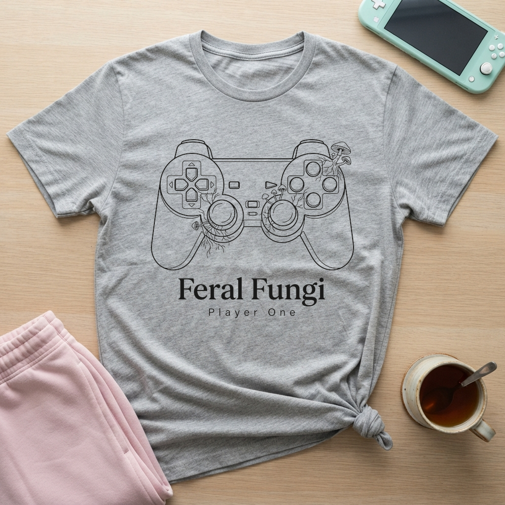 Feral Fungi Gaming Club T-Shirt - Feral Fungi Gaming Club_sport_grey