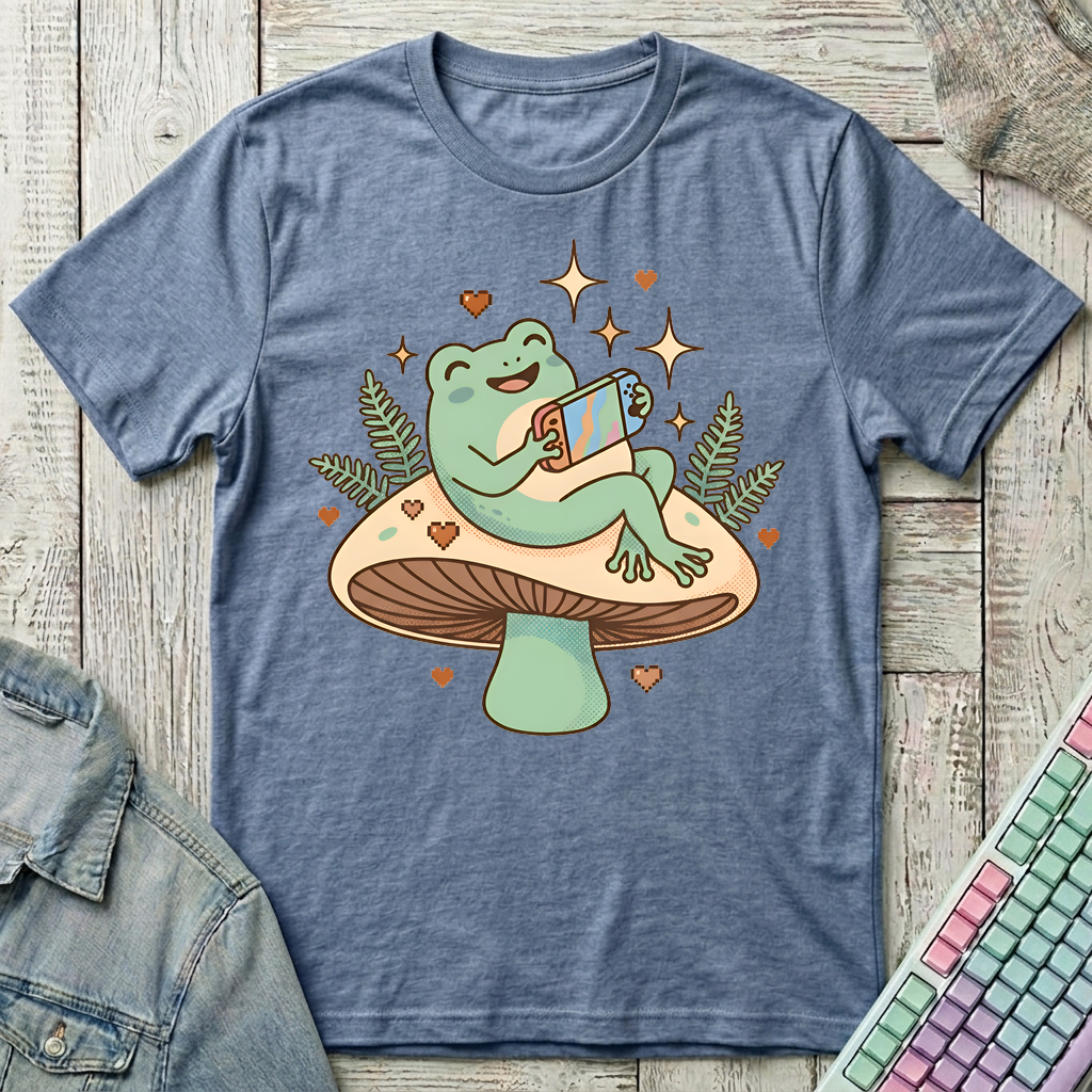 Frog Mode Cozy T-Shirt - Frog Mode Cozy_heather_indigo