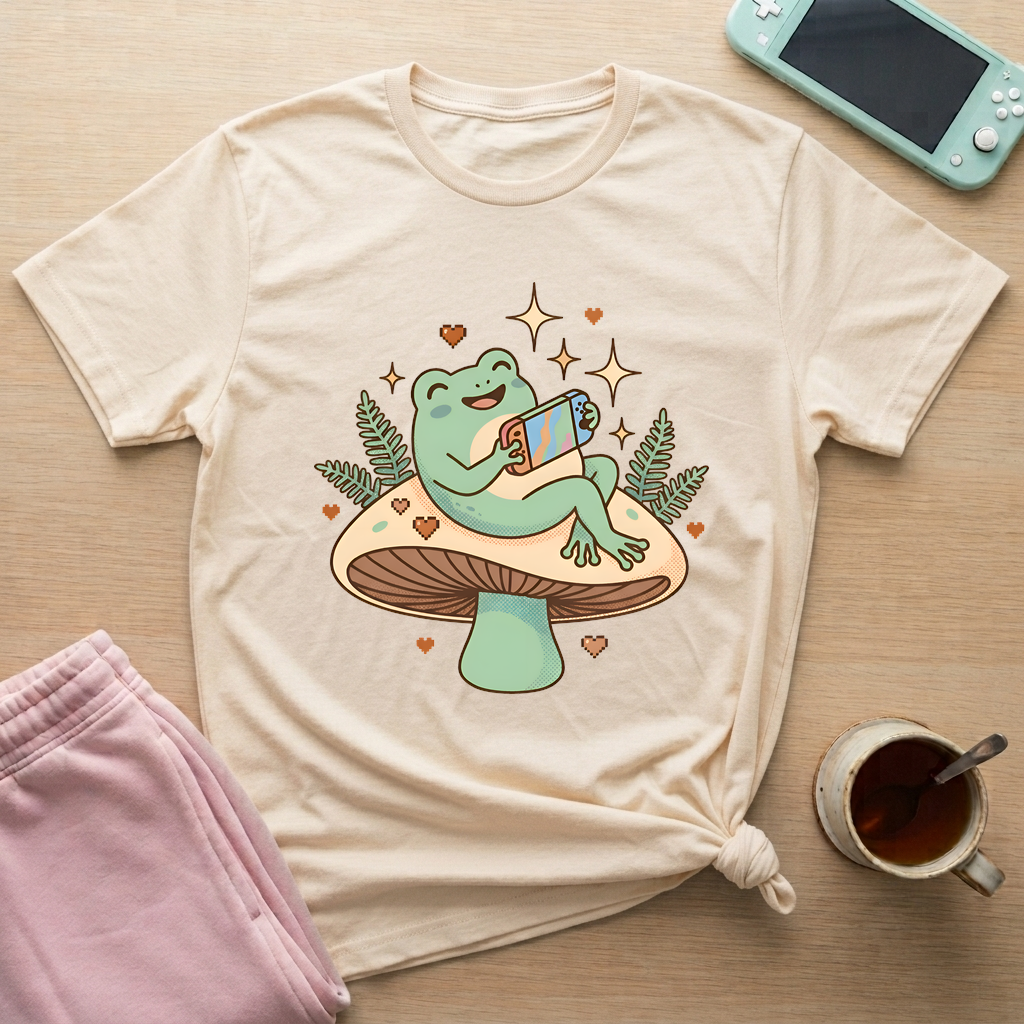Frog Mode Cozy T-Shirt - Frog Mode Cozy_natural