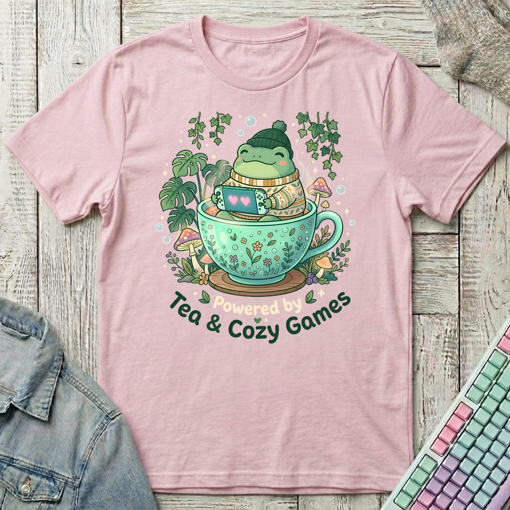Frog Tea Gamer T-Shirt - Frog Tea Gamer_light_pink