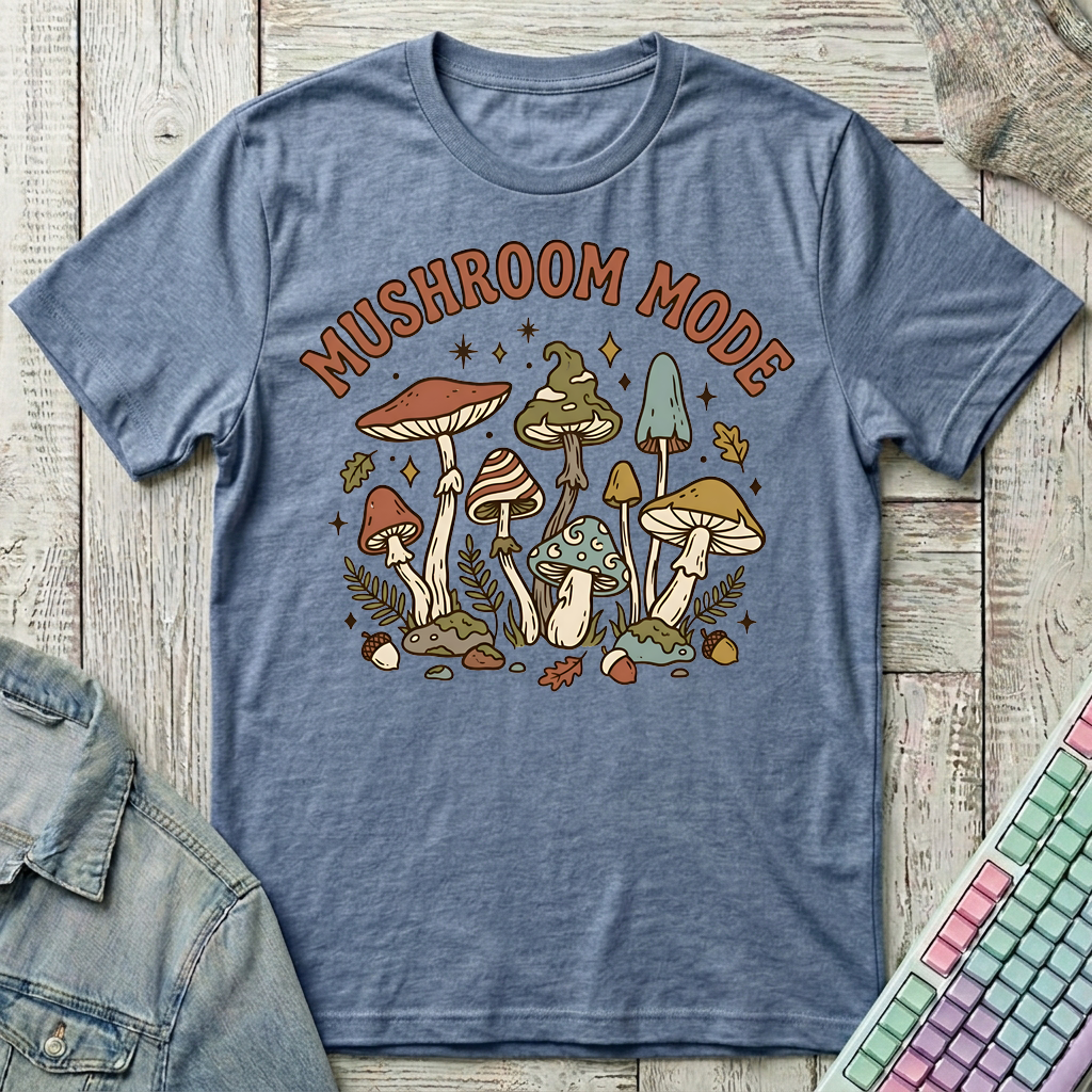 Fungi Retreat T-Shirt - Fungi Retreat_heather_indigo