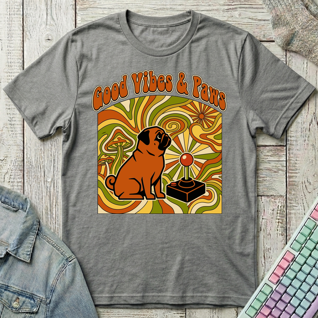 Good Vibes & Paws T-Shirt - Good Vibes & Paws_graphite_heather