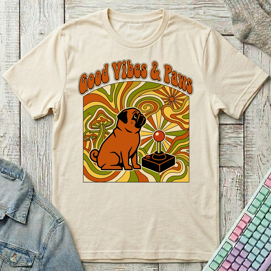 Good Vibes & Paws T-Shirt - Good Vibes & Paws_natural