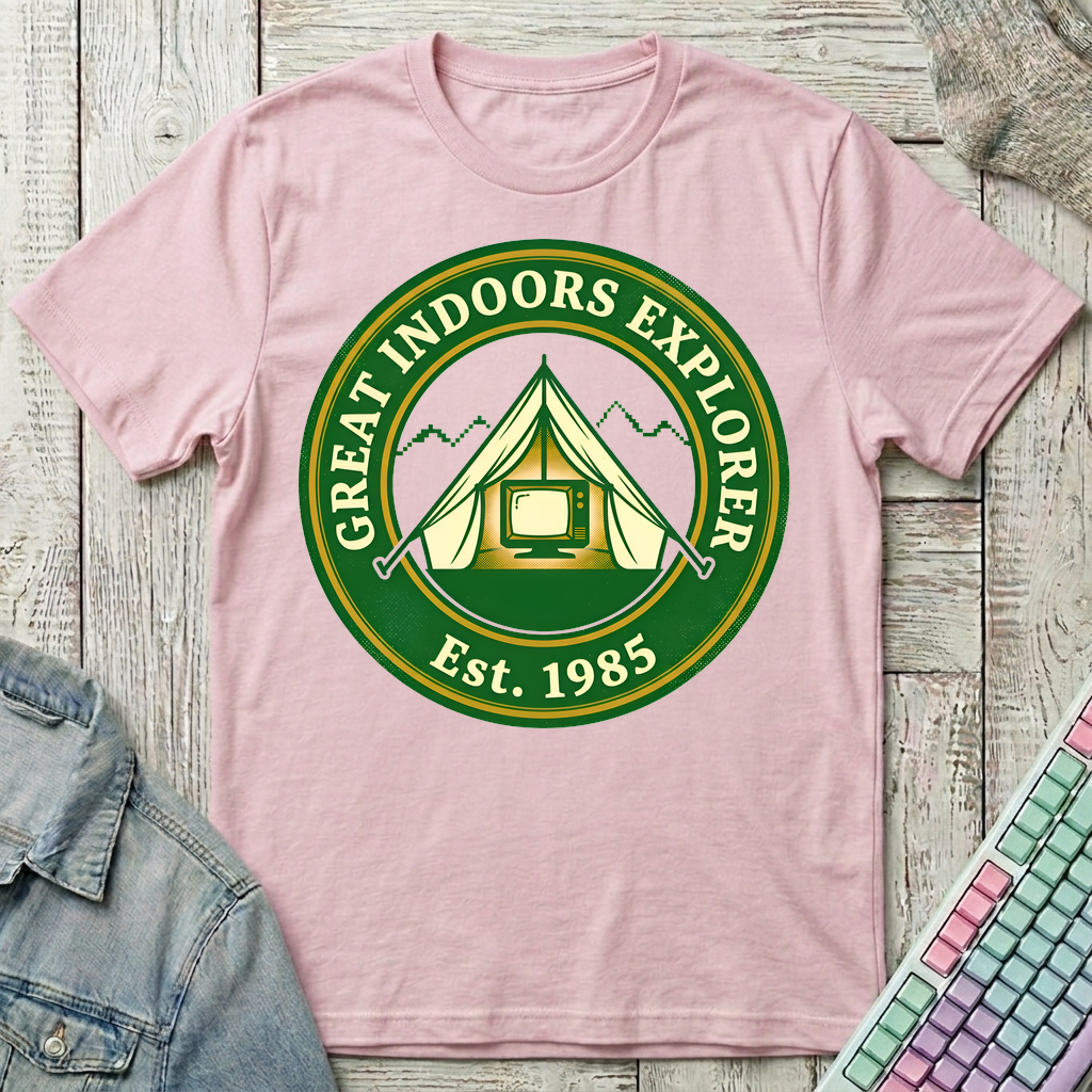 Great Indoors Explorer T-Shirt - Great Indoors Explorer_light_pink