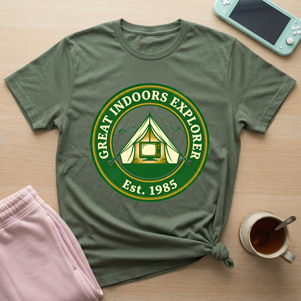 Great Indoors Explorer T-Shirt - Great Indoors Explorer_military_green