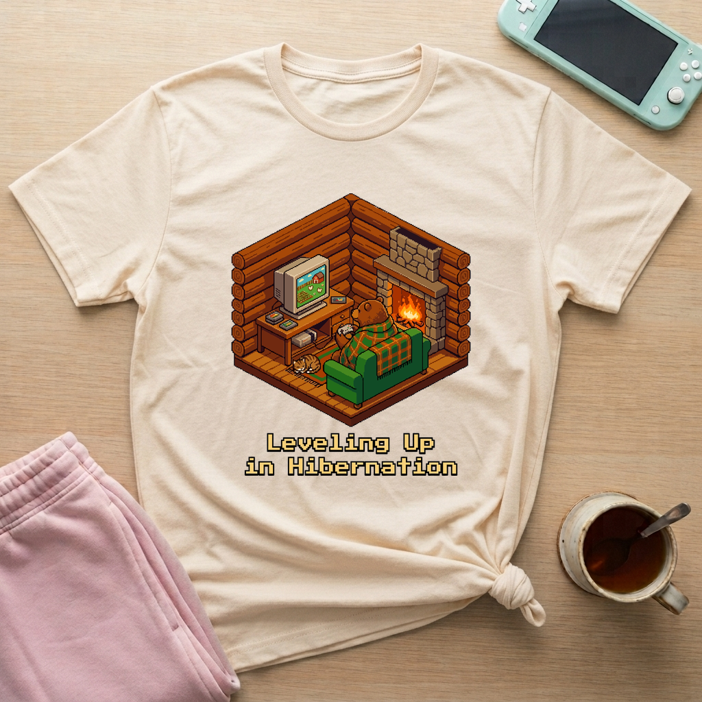 Hibernate & Level Up T-Shirt - Hibernate & Level Up_natural