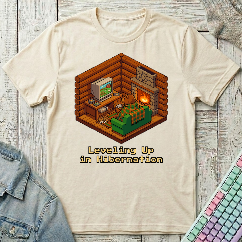 Hibernate & Level Up T-Shirt - Hibernate & Level Up_natural