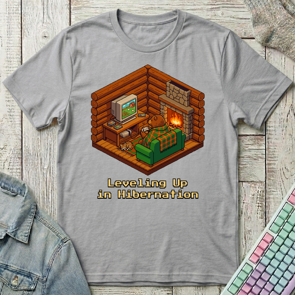 Hibernate & Level Up T-Shirt - Hibernate & Level Up_sport_grey