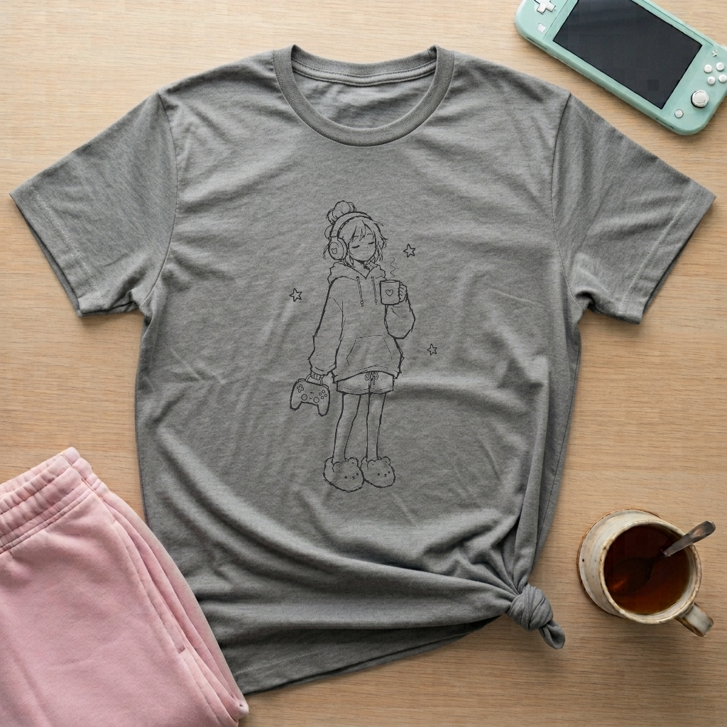 Hot Cocoa Gamer T-Shirt - Hot Cocoa Gamer_graphite_heather