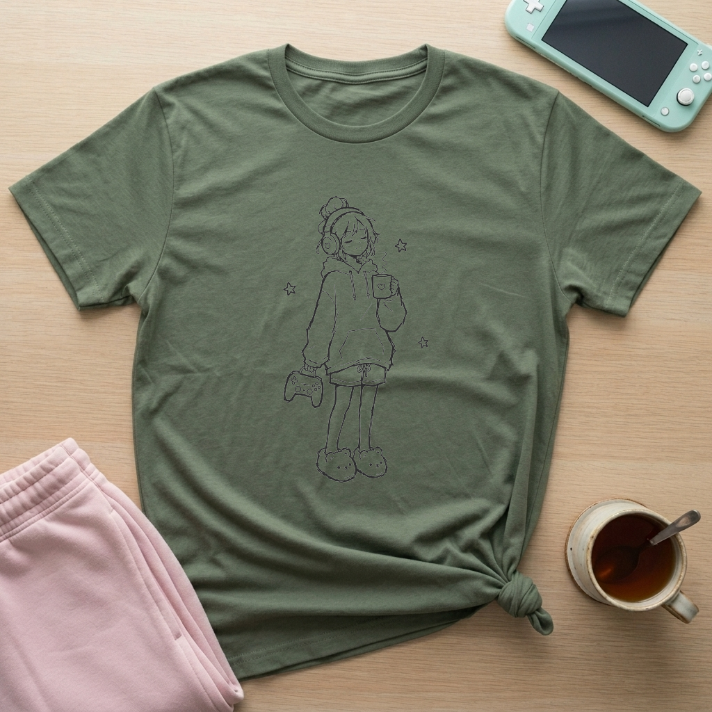 Hot Cocoa Gamer T-Shirt - Hot Cocoa Gamer_military_green