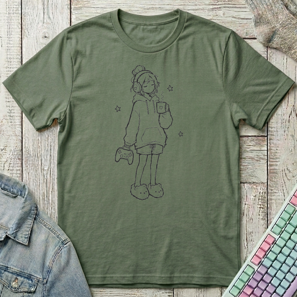 Hot Cocoa Gamer T-Shirt - Hot Cocoa Gamer_military_green