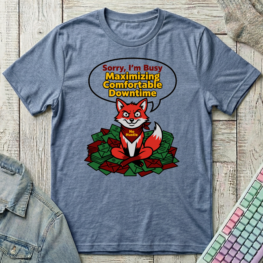 Inbox Zero Fox T-Shirt - Inbox Zero Fox_heather_indigo