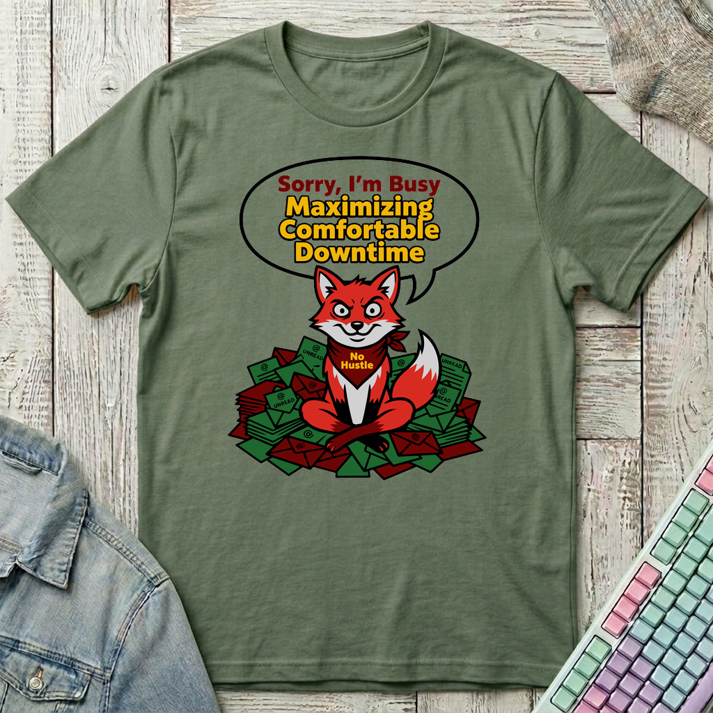 Inbox Zero Fox T-Shirt - Inbox Zero Fox_military_green