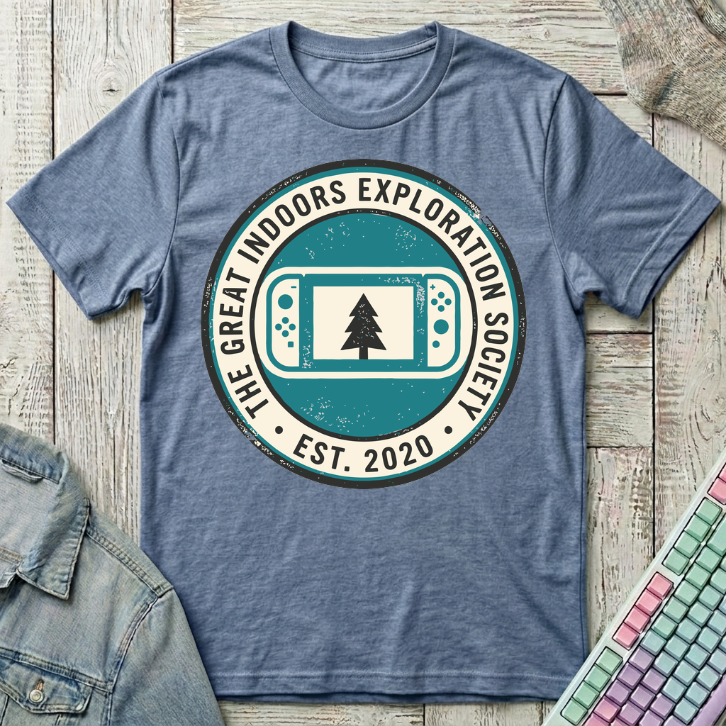 Indoor Adventure Society T-Shirt - Indoor Adventure Society_heather_indigo