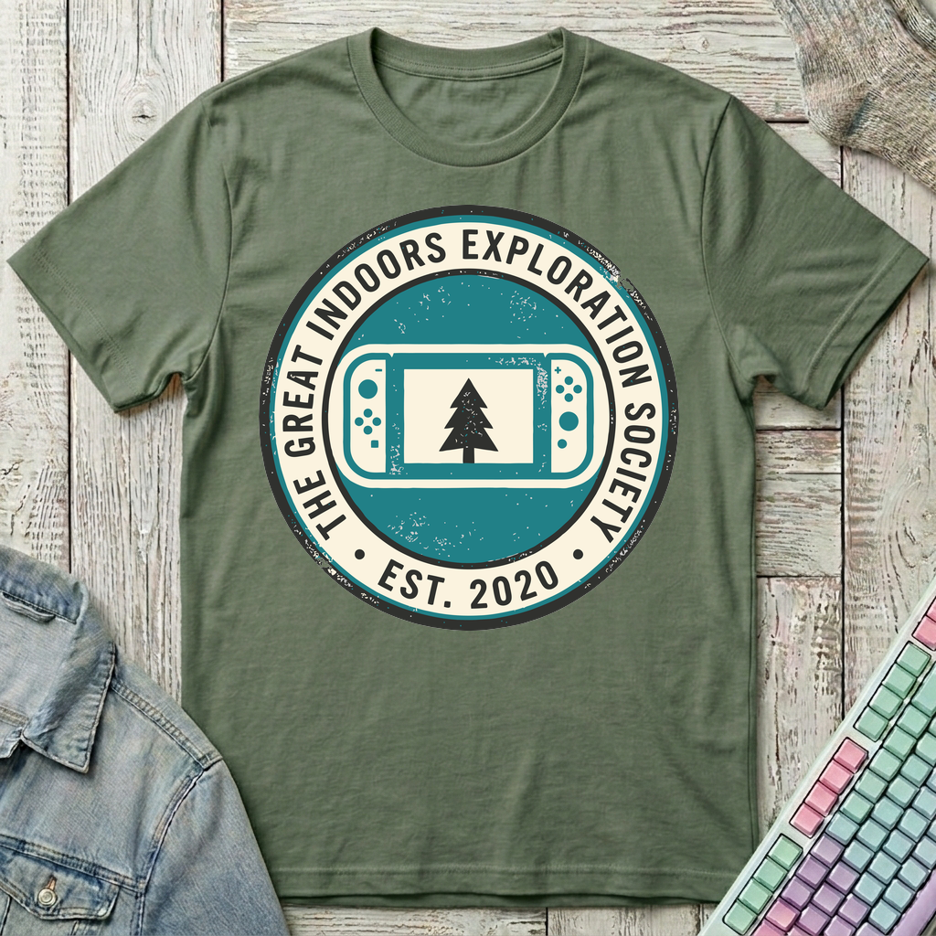 Indoor Adventure Society T-Shirt - Indoor Adventure Society_military_green