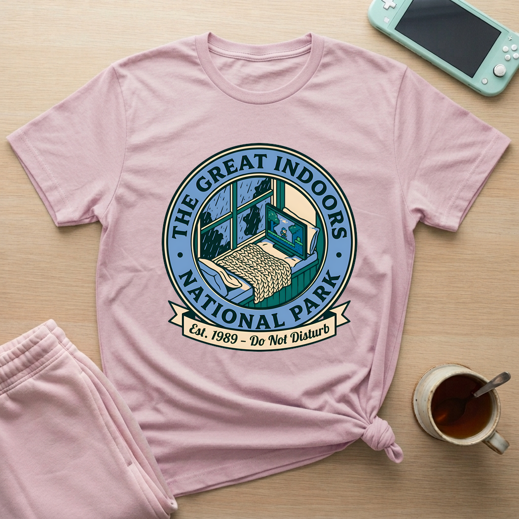 Indoor Camping Mode T-Shirt - Indoor Camping Mode_light_pink