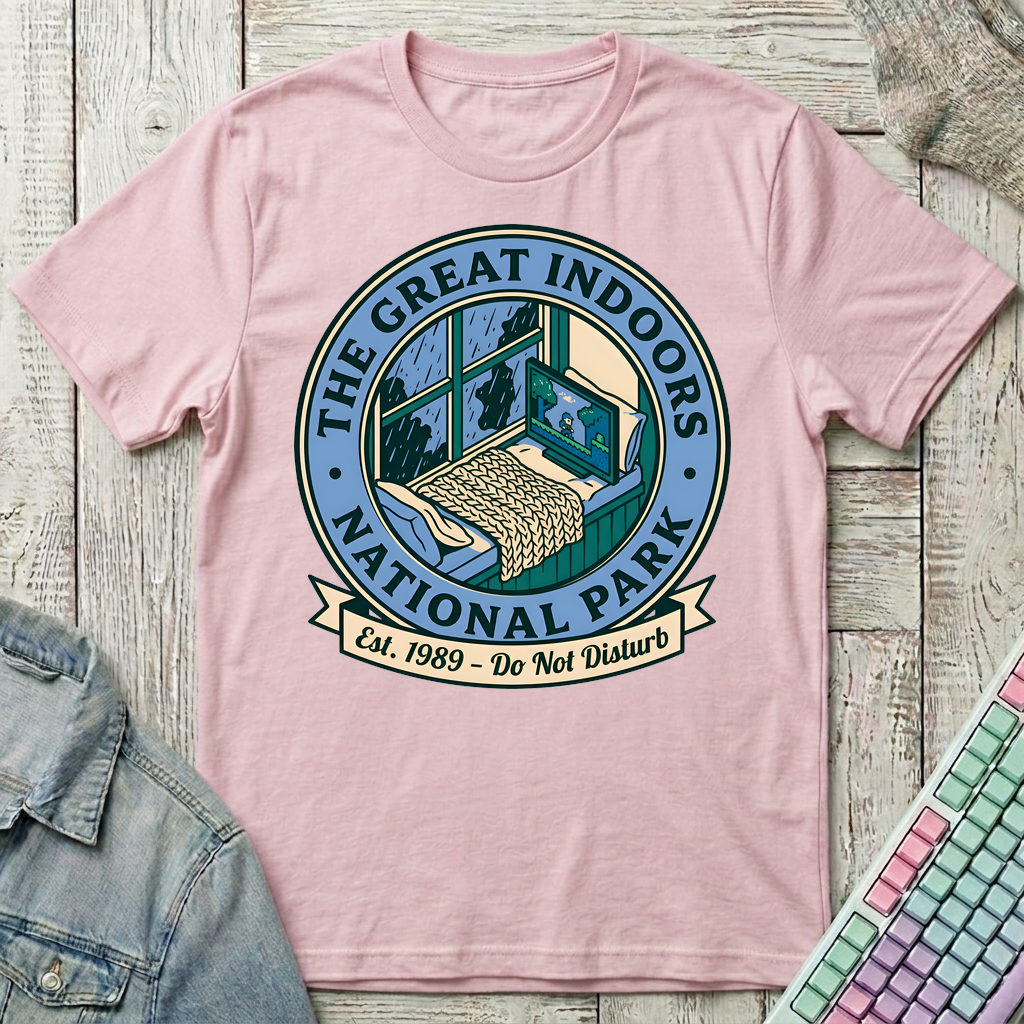 Indoor Camping Mode T-Shirt - Indoor Camping Mode_light_pink