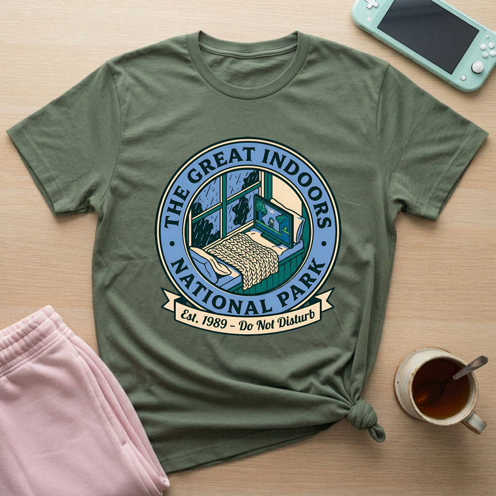 Indoor Camping Mode T-Shirt - Indoor Camping Mode_military_green