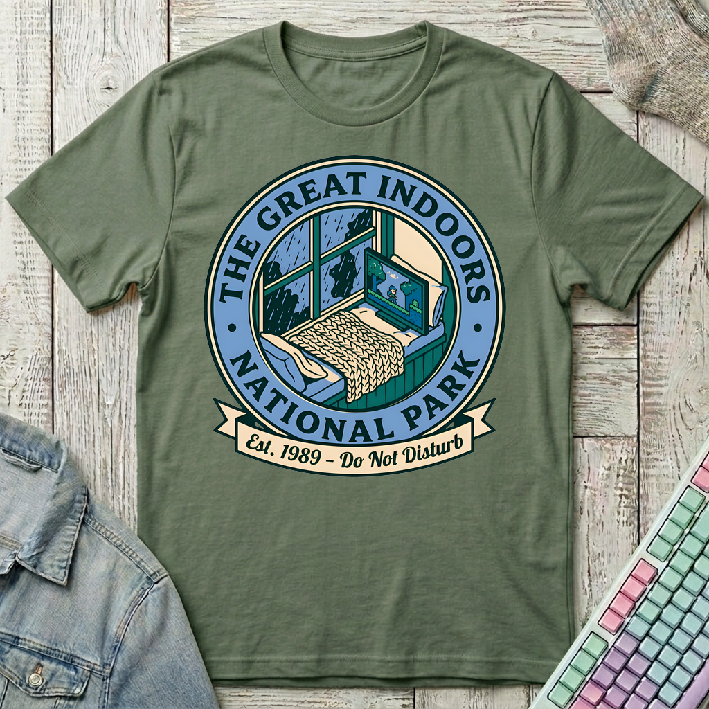 Indoor Camping Mode T-Shirt - Indoor Camping Mode_military_green
