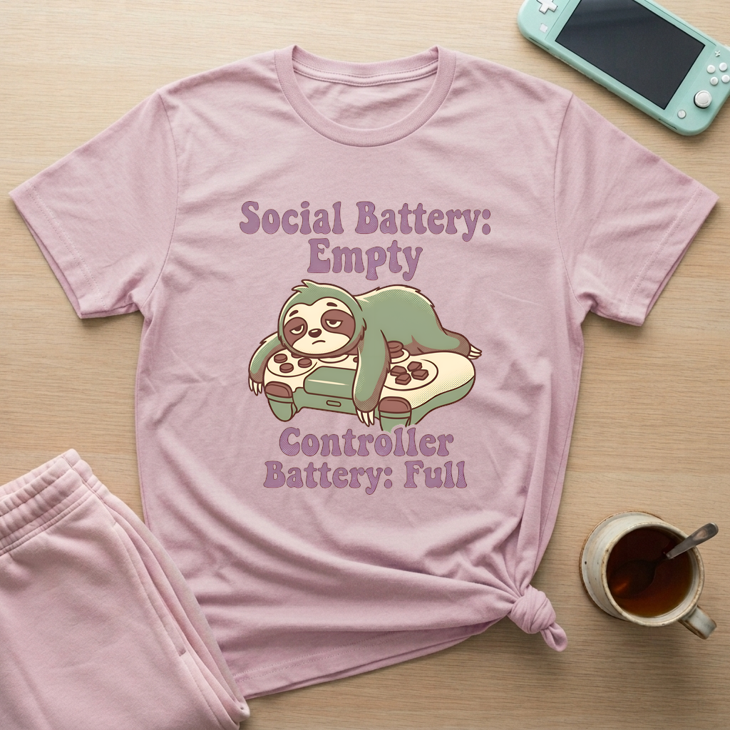 Introvert Recharge T-Shirt - Introvert Recharge_light_pink