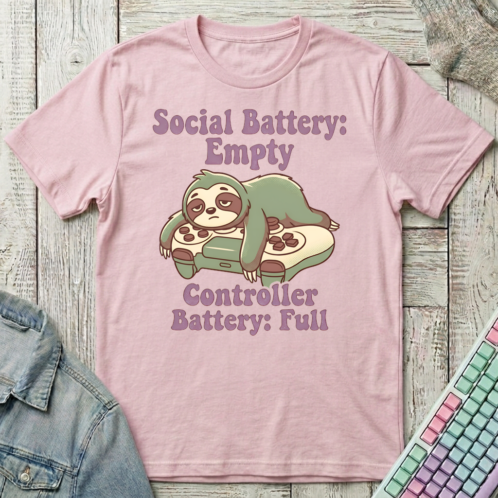 Introvert Recharge T-Shirt - Introvert Recharge_light_pink