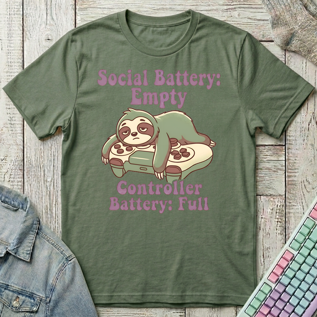 Introvert Recharge T-Shirt - Introvert Recharge_military_green