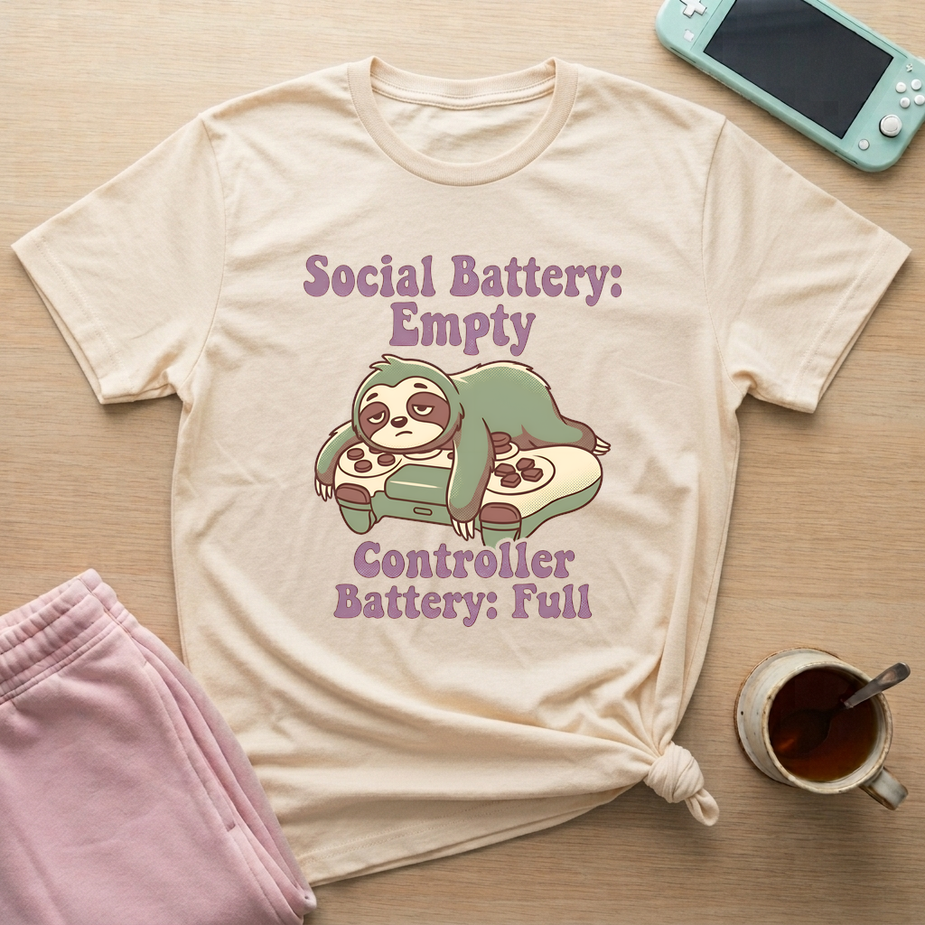 Introvert Recharge T-Shirt - Introvert Recharge_natural