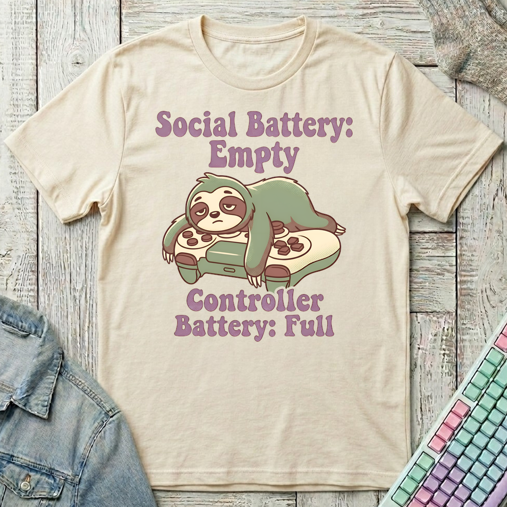 Introvert Recharge T-Shirt - Introvert Recharge_natural