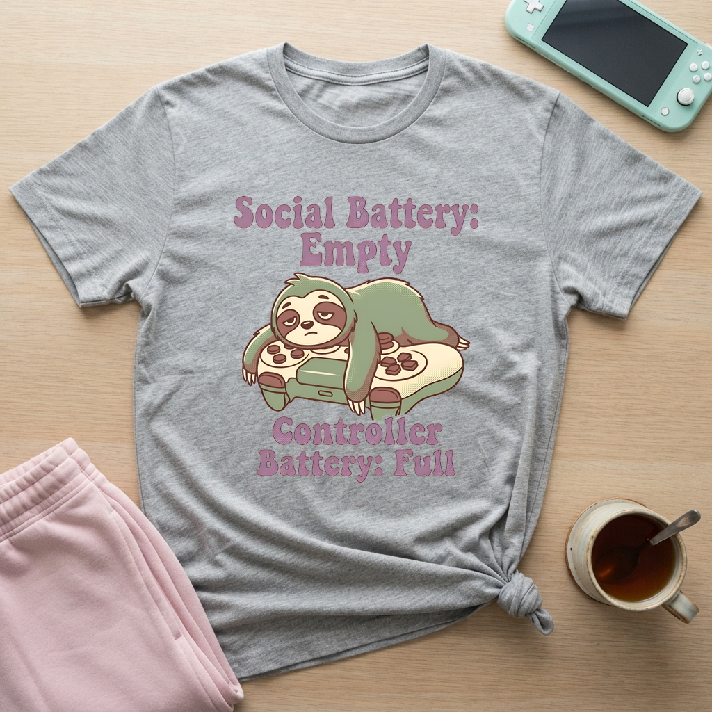 Introvert Recharge T-Shirt - Introvert Recharge_sport_grey