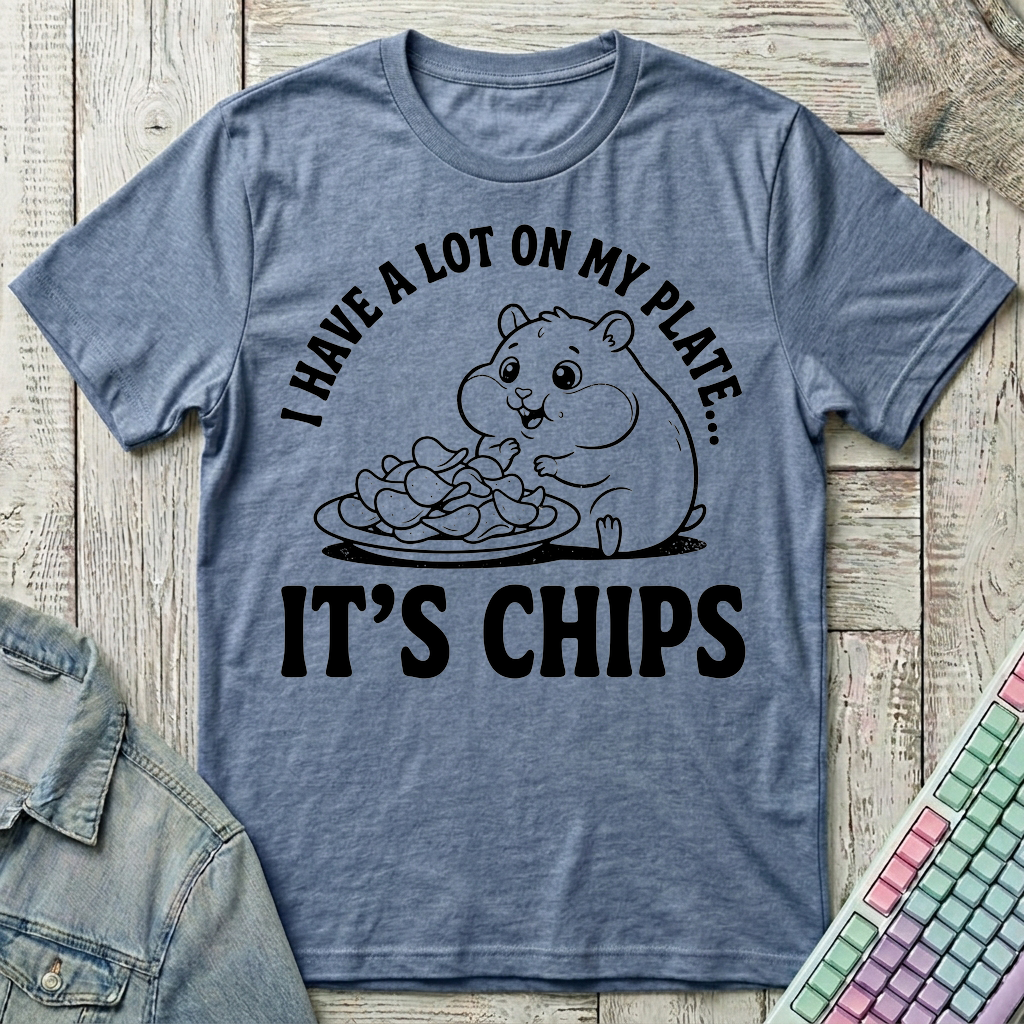 It's Chips T-Shirt - It's Chips_heather_indigo