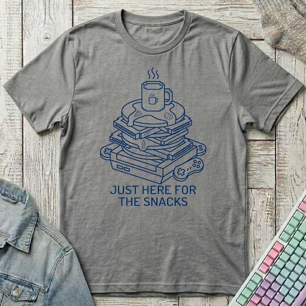 Just Here For The Snacks T-Shirt - Just Here For The Snacks_graphite_heather