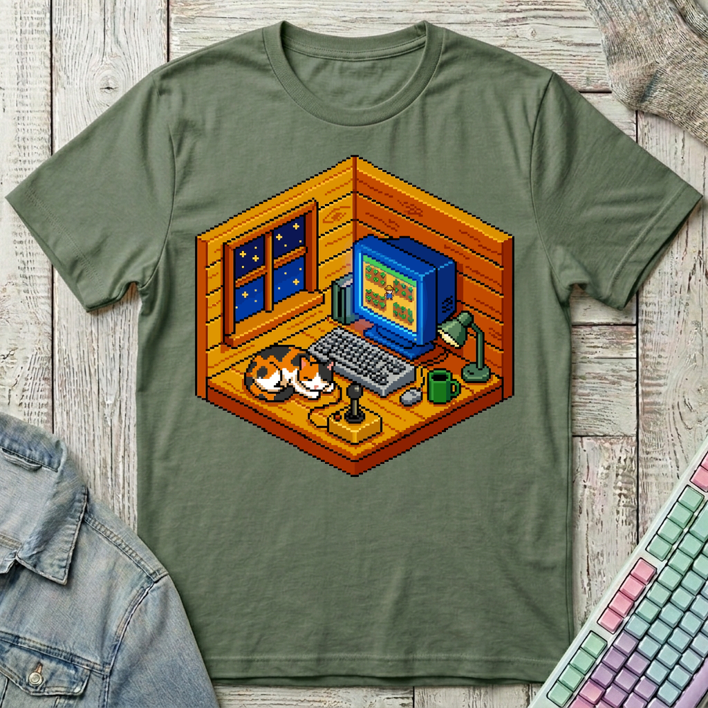 Late Night Farm Mode T-Shirt - Late Night Farm Mode_military_green