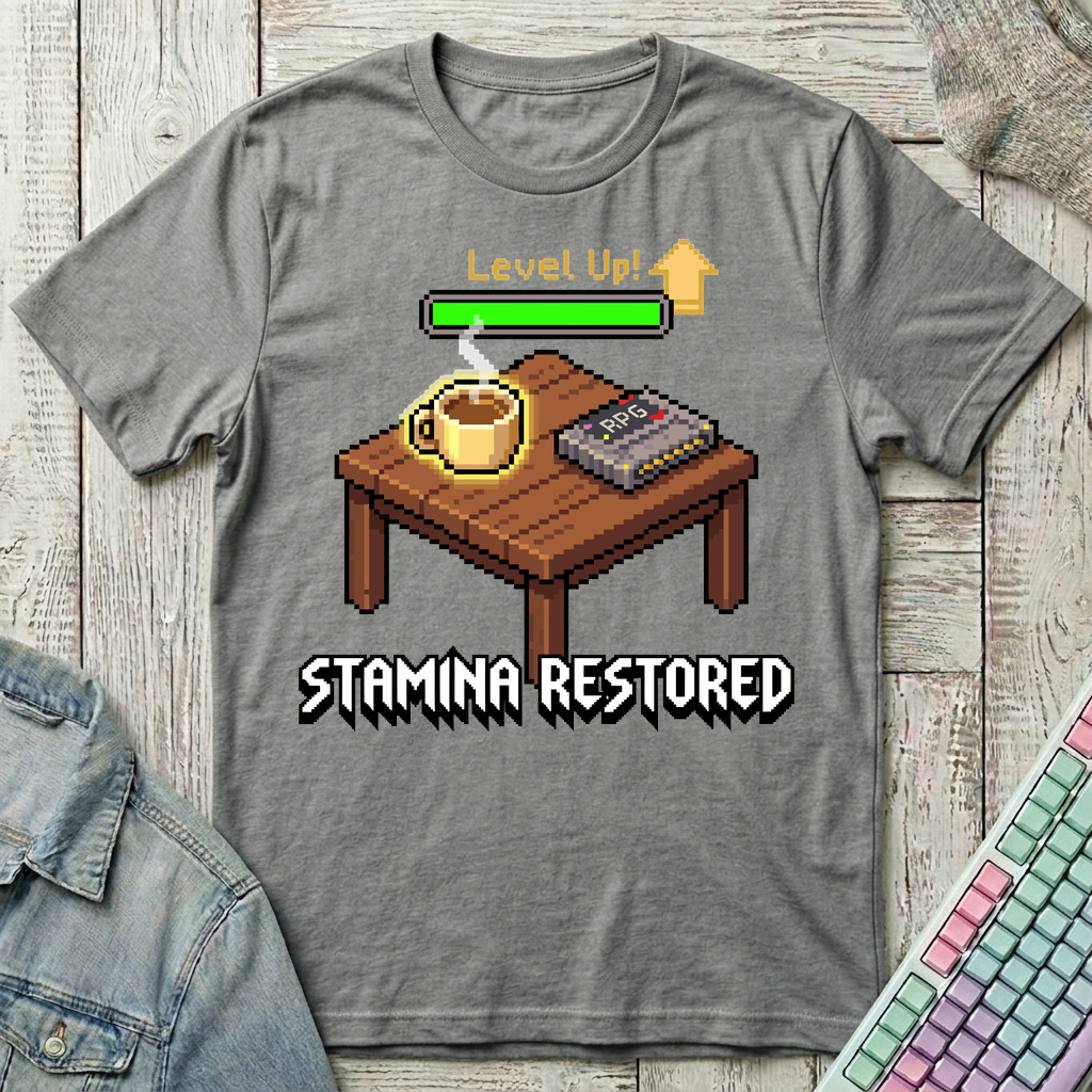 Level Up Your Stamina T-Shirt - Level Up Your Stamina_graphite_heather