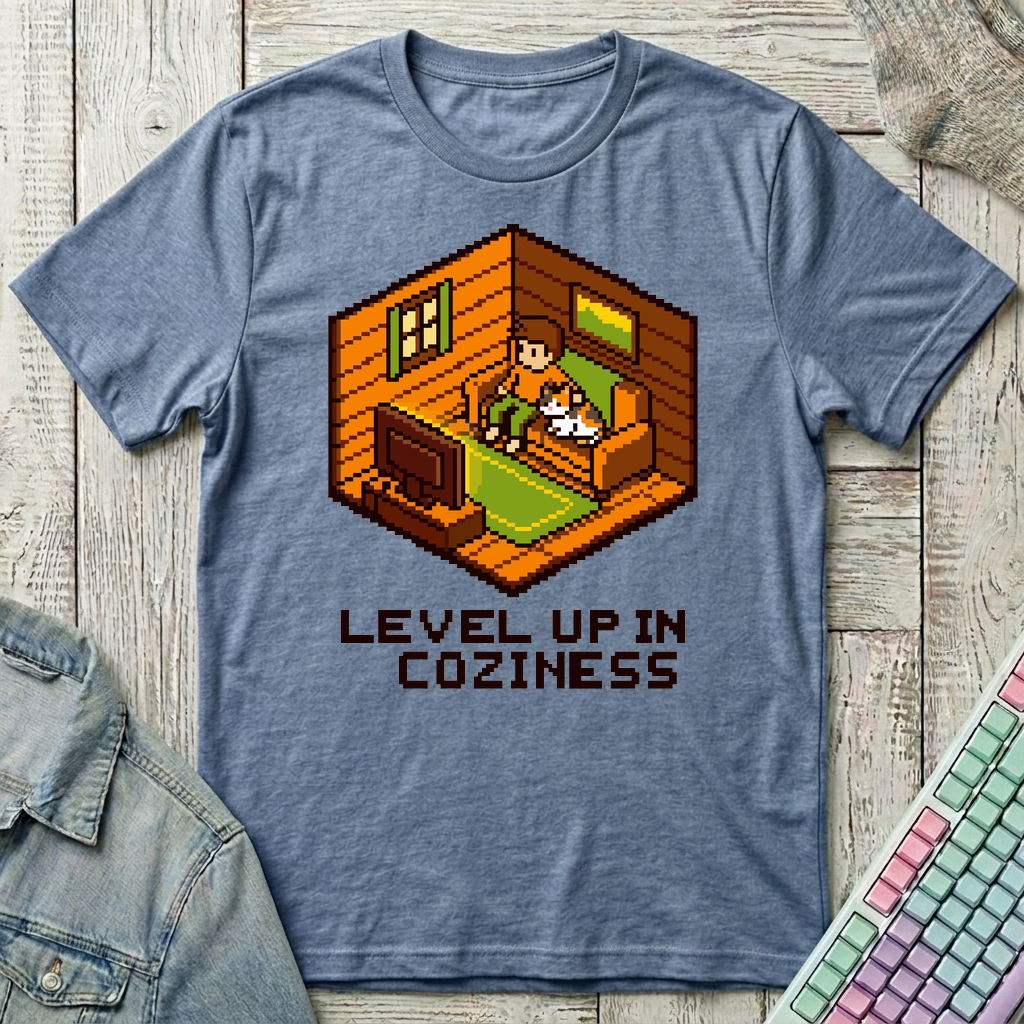 Level Up in Coziness T-Shirt - Level Up in Coziness_heather_indigo