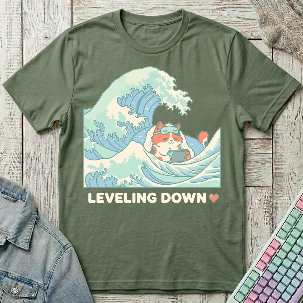 Leveling Down T-Shirt - Leveling Down_military_green
