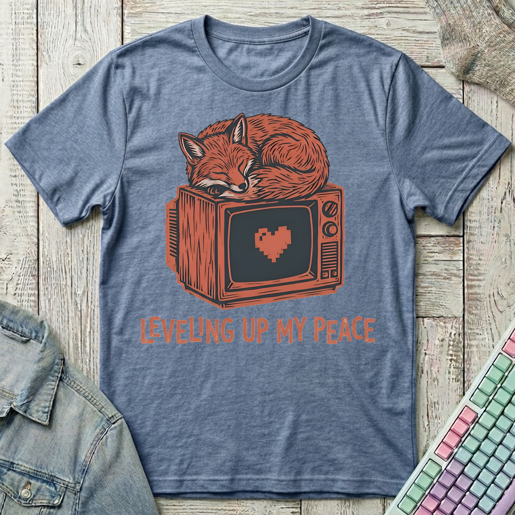 Leveling Up My Peace T-Shirt - Leveling Up My Peace_heather_indigo