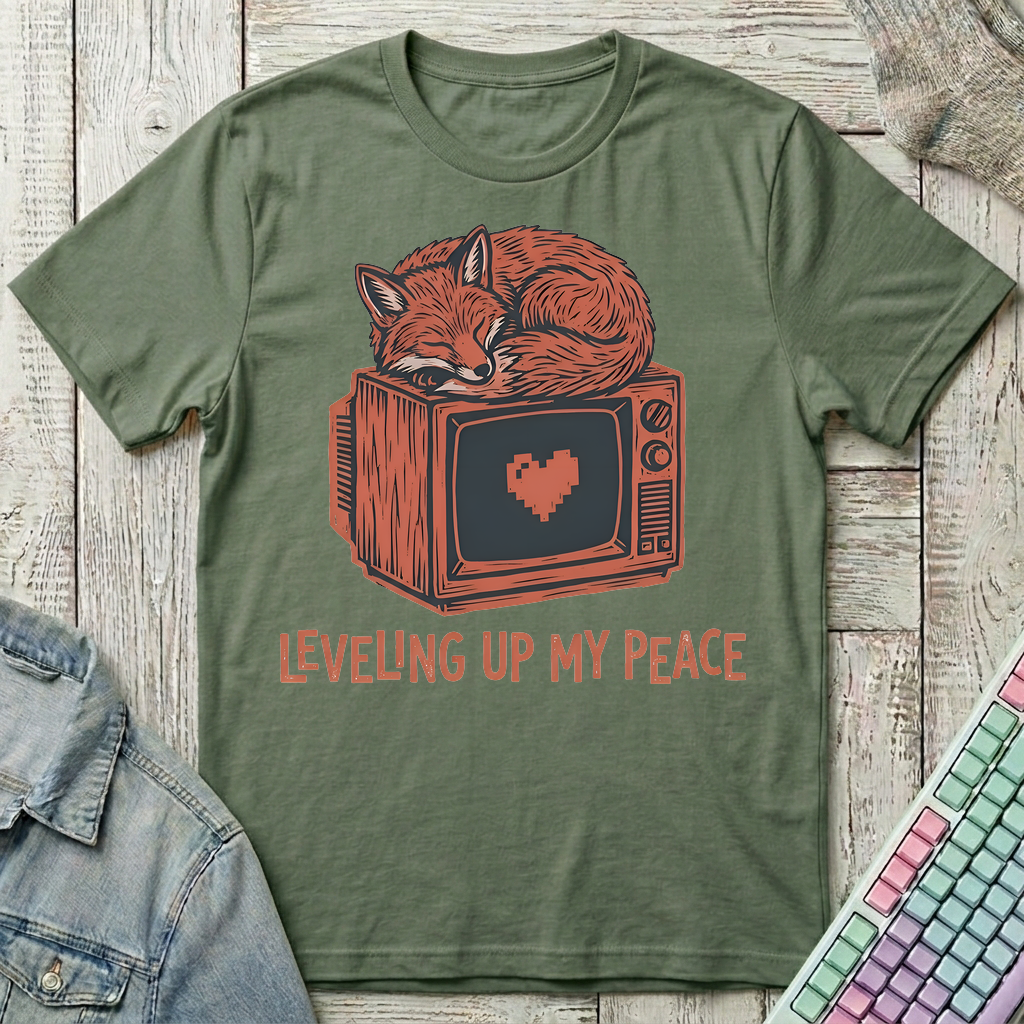 Leveling Up My Peace T-Shirt - Leveling Up My Peace_military_green