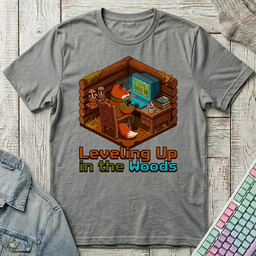 Leveling Up Off-Grid T-Shirt - Leveling Up Off-Grid_graphite_heather