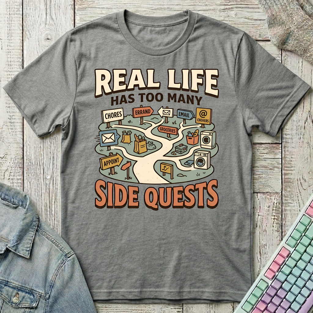 Life Side Quests T-Shirt - Life Side Quests_graphite_heather
