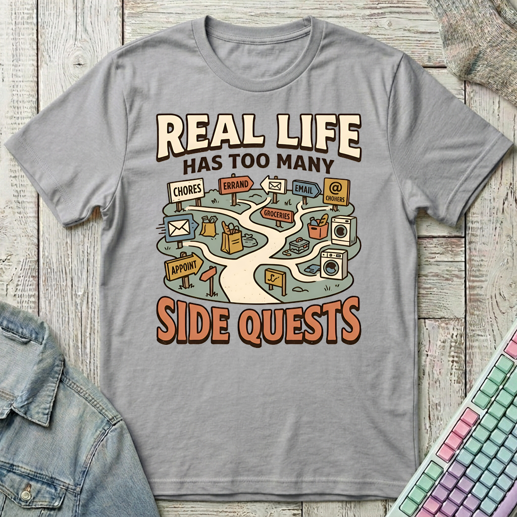 Life Side Quests T-Shirt - Life Side Quests_sport_grey