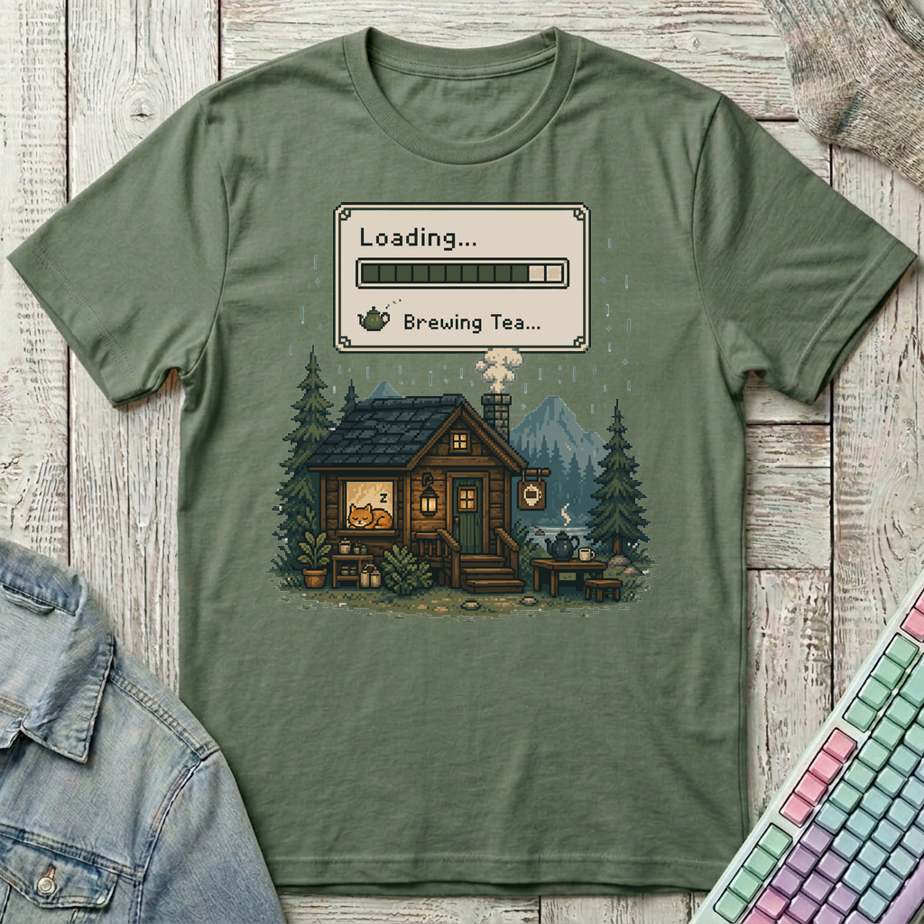 Loading – Brewing Tea T-Shirt - Loading – Brewing Tea_military_green