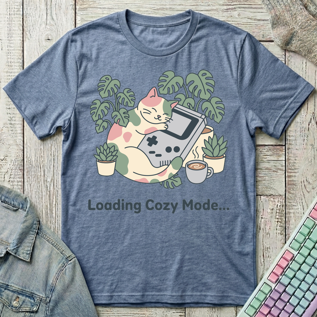 Loading Cozy Mode T-Shirt - Loading Cozy Mode_heather_indigo