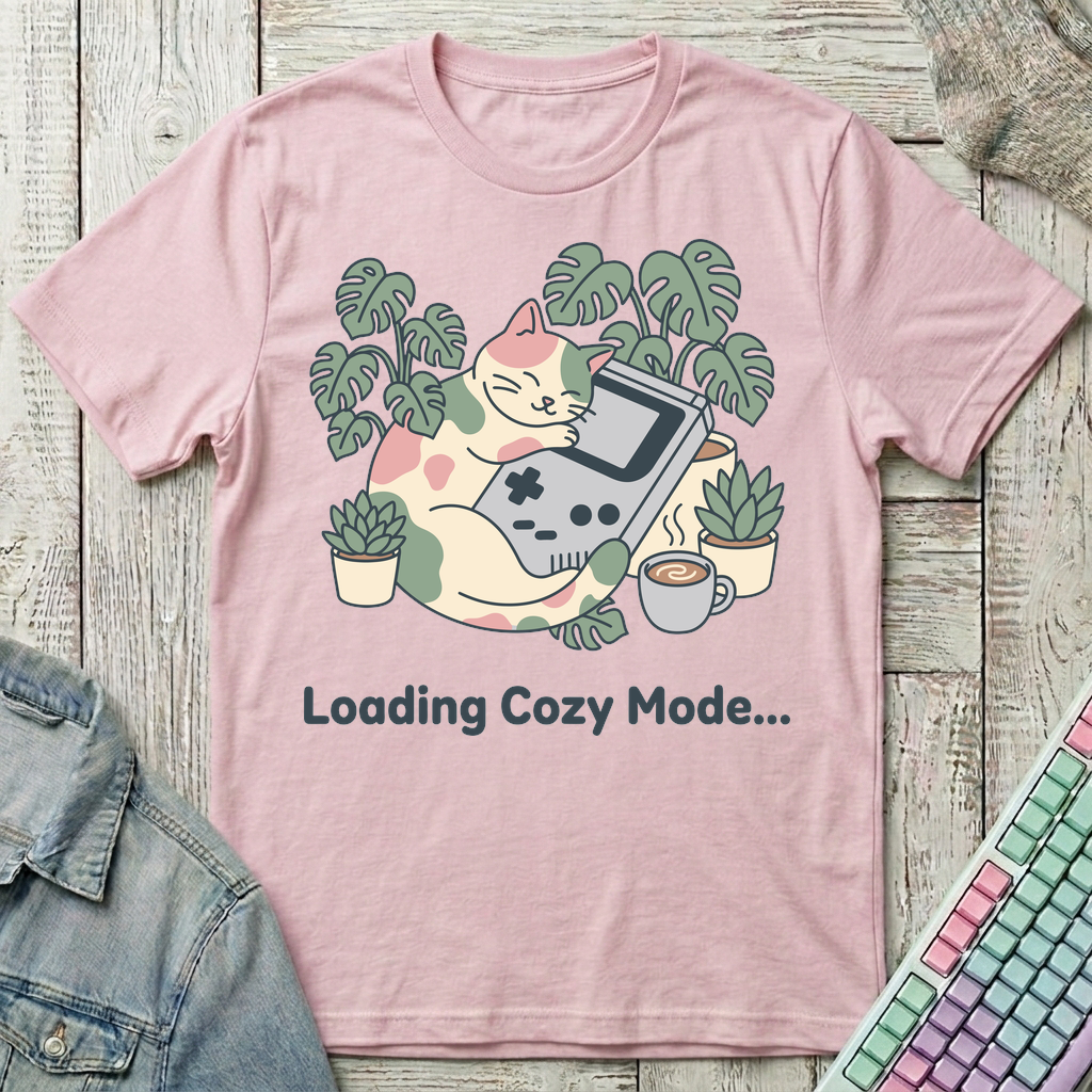 Loading Cozy Mode T-Shirt - Loading Cozy Mode_light_pink