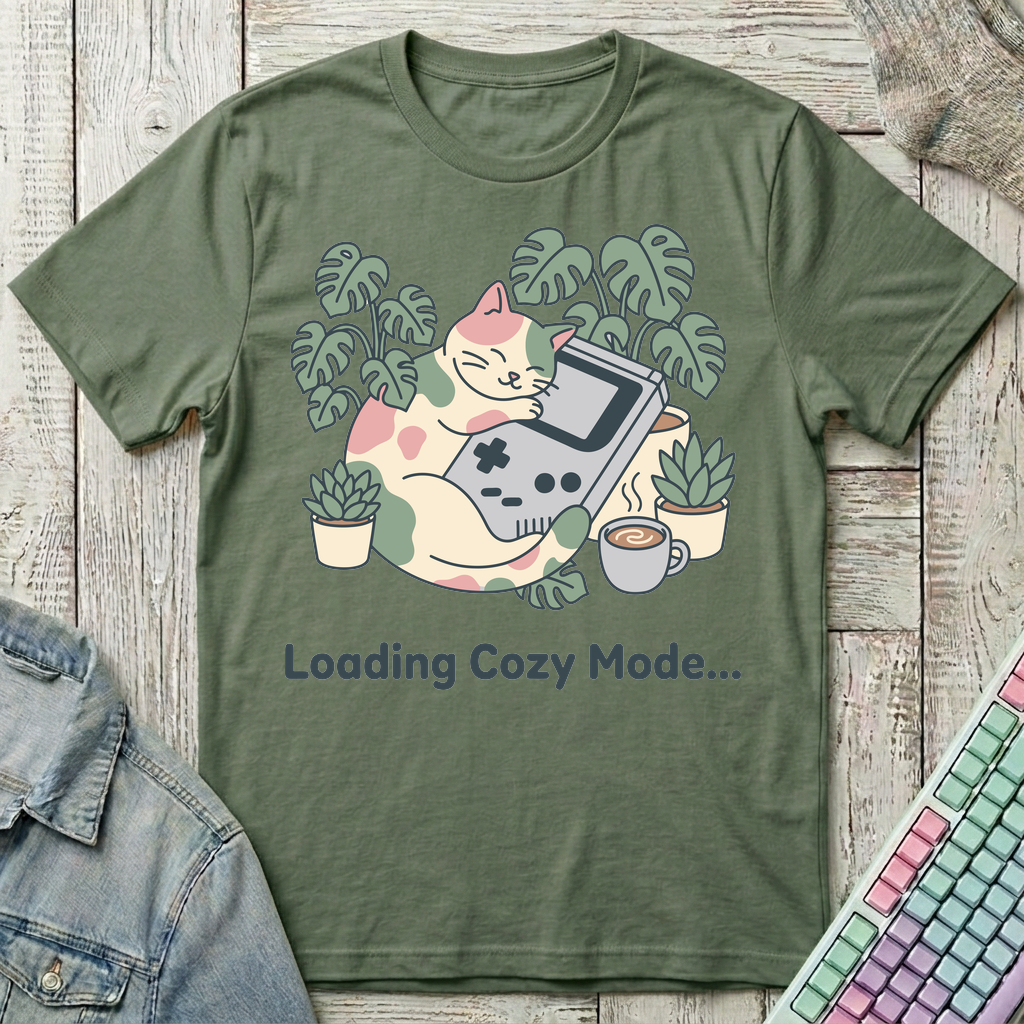 Loading Cozy Mode T-Shirt - Loading Cozy Mode_military_green