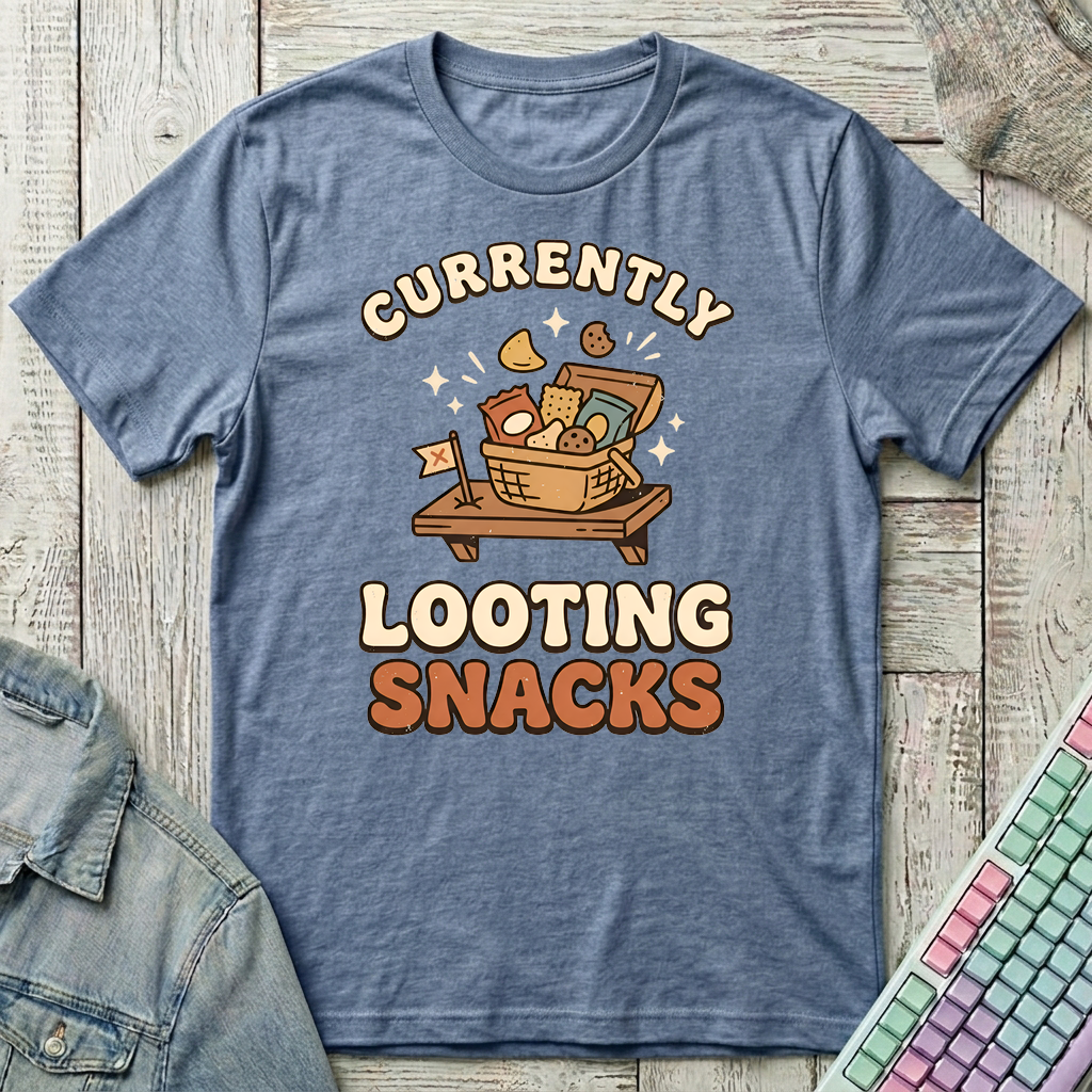 Looting Snacks T-Shirt - Looting Snacks_heather_indigo