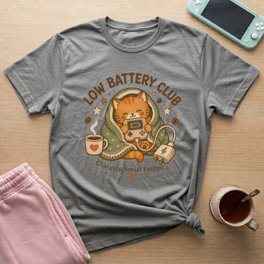 Low Battery Club T-Shirt - Low Battery Club_graphite_heather