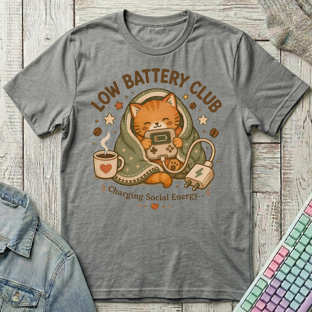 Low Battery Club T-Shirt - Low Battery Club_graphite_heather